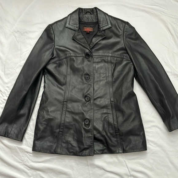Danier leather women’s small blazer coat jacket removable lining - Picture 1 of 6